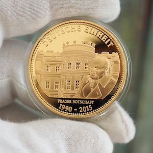 Commemorative coin - 25 years German unity  Medal - 24k gold plated bronze / Deutschland Medaille 2015 PA101 - 25 Jahre Deutsche Einheit