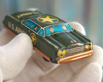ナカムラジャパン製ビンテージブリキおもちゃの車 - アメリカ陸軍 - 9