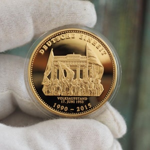 Commemorative coin - 25 years German unity  Medal - 24k gold plated bronze / Deutschland Medaille 2015 PA101 - 25 Jahre Deutsche Einheit