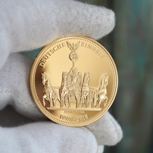 Commemorative coin - 25 years German unity  Medal - 24k gold plated bronze / Deutschland Medaille 2015 PA101 - 25 Jahre Deutsche Einheit