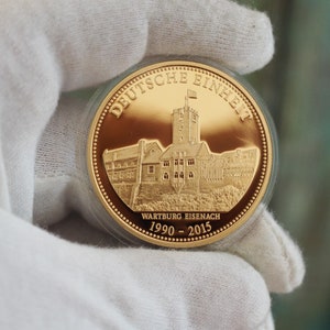 Commemorative coin - 25 years German unity  Medal - 24k gold plated bronze / Deutschland Medaille 2015 PA101 - 25 Jahre Deutsche Einheit