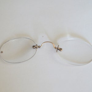 Antique European  eye glasses  Pince nez style, Fits-U type , Jules Cottet patent. early 1900s , damaged