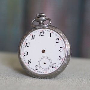Ancienne Montre De Poche Suisse BEAUCOURT - Cadran émaillé Mosquée Ottomane, 6 Rubis, 45mm - TB état