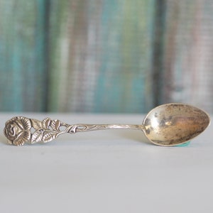 Hildesheimer Rose - Antique German .800 solid sterling  silver tee spoon, German handcrafted silver spoon, mini silver spoon