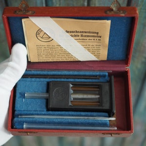Vintage German 40's military  Farbstab- HEMOMETER