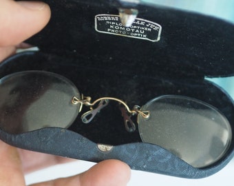 Antique European  eye glasses  Pince nez style, Fits-U type , Jules Cottet patent. early 1900s, steampunk costume, stempunk cosplay