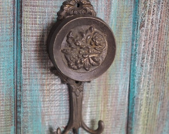 Perchero de pared art déco de bronce antiguo / Perchero art déco / Ganchos de pared art déco, Perchero de pared de bronce