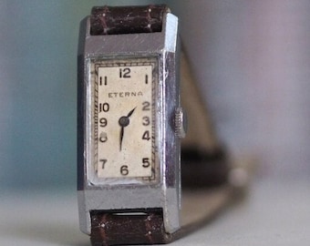 ETERNA - Late 1920&#39;s Art Deco Swiss made mechanical wind up ETERNA - 15jewels - start and stops, sold as not working, for repair
