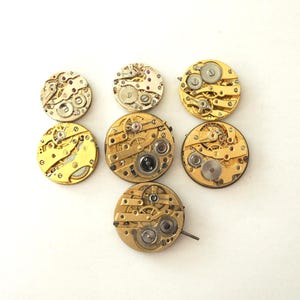 Lot of 7 antique small Pocket Watch Movements 19-26mm | For Spares Repair Projects | Untested