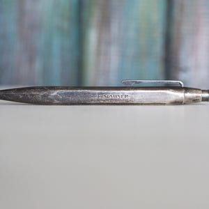 Vintage 1950s Steno Mauser Solid Silver .900 Ballpoint Pen – German-Made, Four-Sided Design