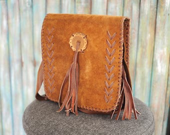 Sac à Main Vintage The Bridge En Cuir Italien - Grand Modèle Marron Fauve Occasion