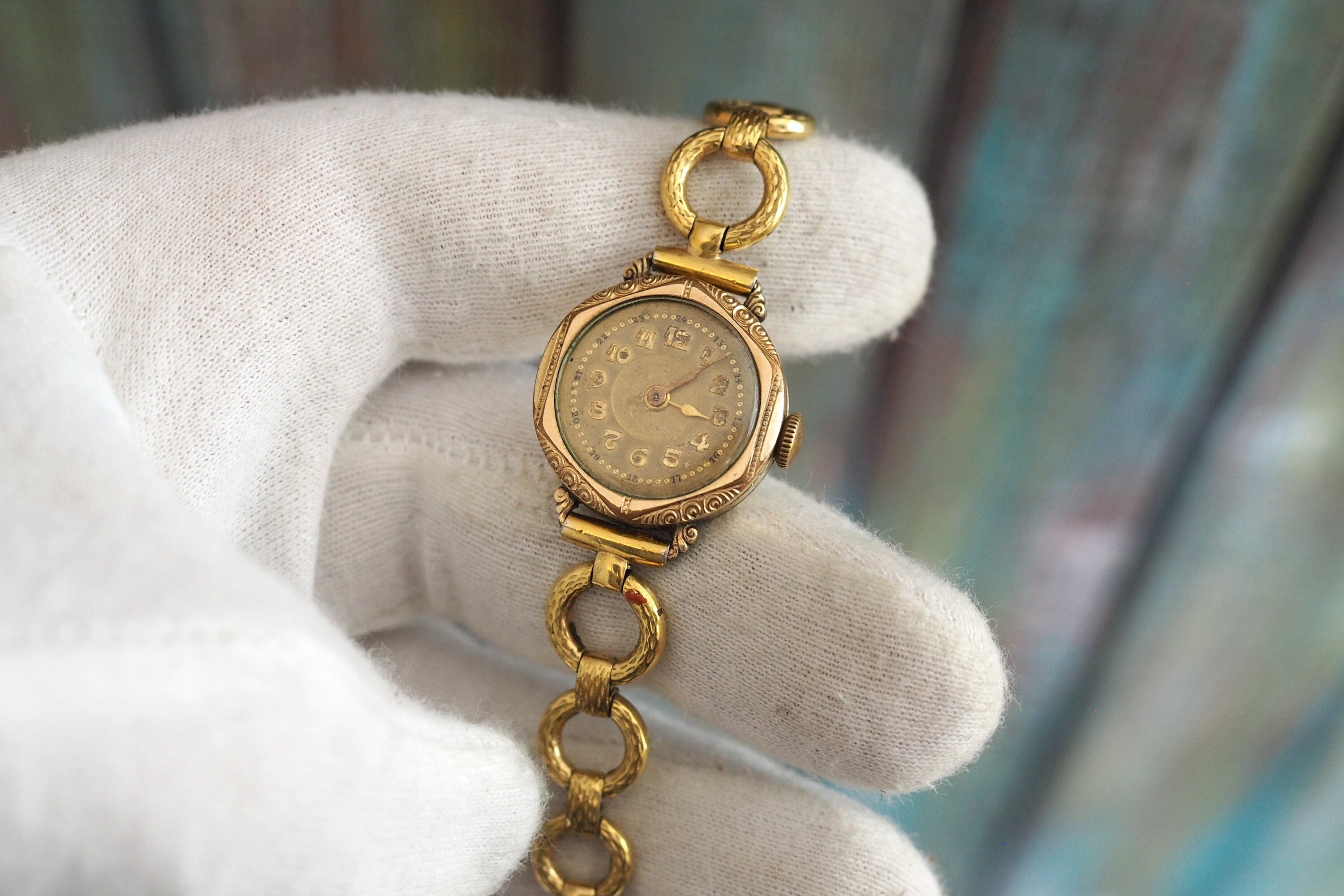 Jean brand Art Deco vintage rhinestone wind up watch NOT WORKING Geneva Mechanical Hand-Winding Wristwatches for sale | eBay main image 3