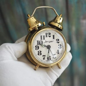 Jerger Vintage German Alarm Clock – 68mm Brass Case, Not Working, For Repair or Display