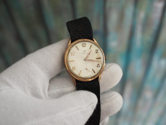 Vintage Tell Swiss Hand-wound Watch | 1950s 17 Jewels | Gold
