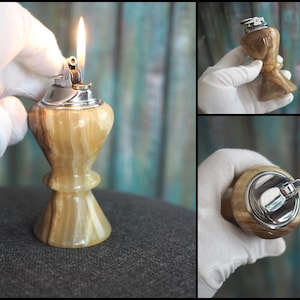 Vintage mid century Table onyx Gas  Lighter, vintage  Table Lighter, Collection, Vintage Lighter