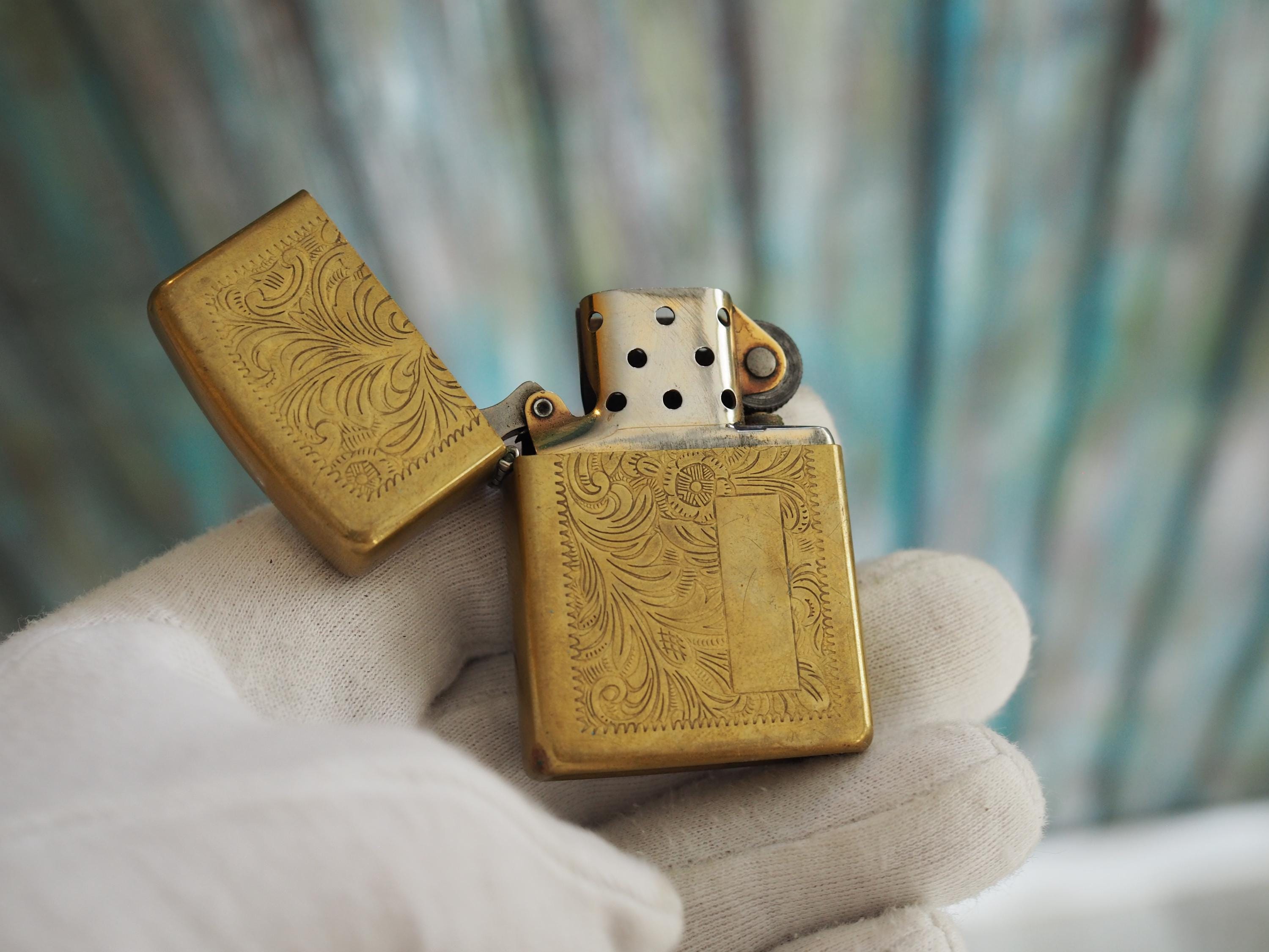 Solid Brass Zippo Lighter Stamped Solid Brass Made in USA RARE
