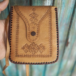 Vintage  handcrafted   leather purse  ,  handmade Leather purse Handmade  Shoulder Bag, Brown Leather Handbag, Leather purse
