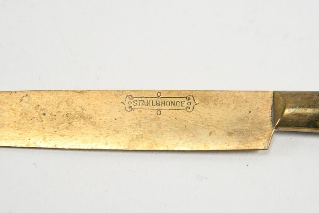 Knife Set European Mop Handle 1940s Stahl Bronce German Fruit