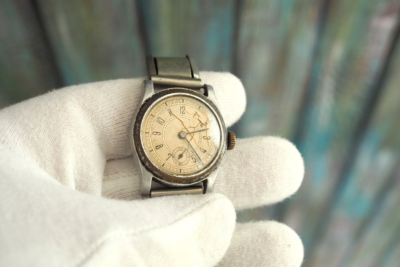 Reloj de hombre Art Déco de los años 1920-30, reloj de hombre con cuerda mecánica: arranque y parada, para repuestos y reparación imagen 2