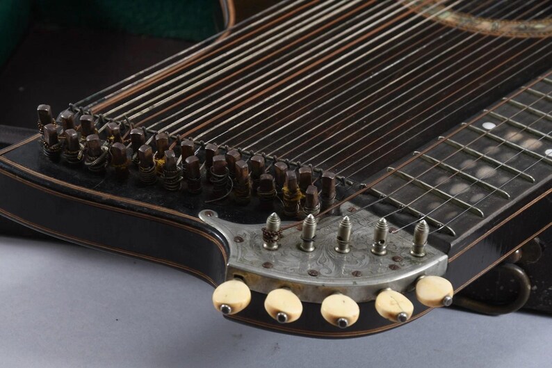 Antique Zither by Gustav Keller | 19th Century German String Instrument ...