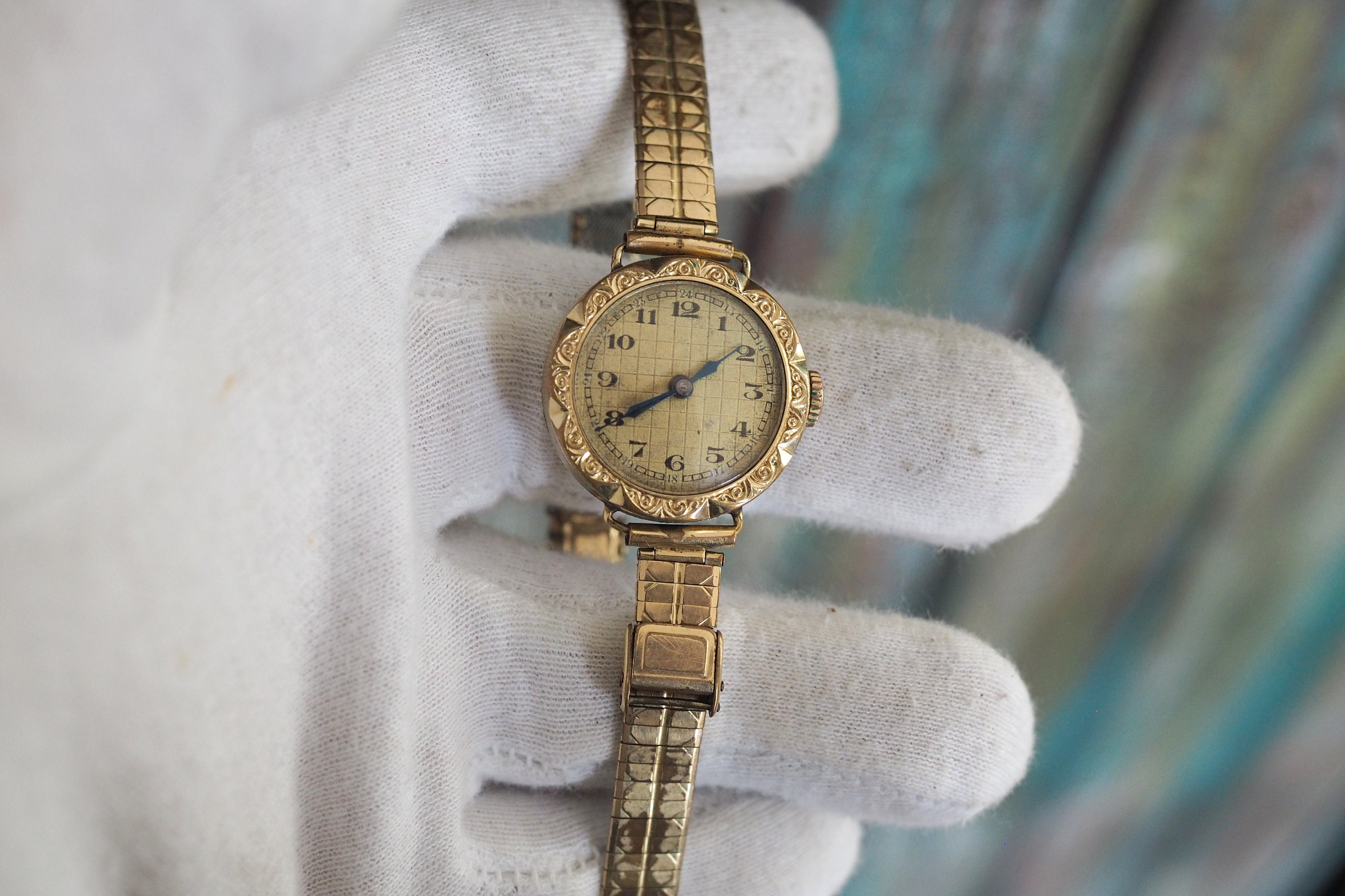 Jean brand Art Deco vintage rhinestone wind up watch NOT WORKING Antique German Mechanical Art Deco Wind up Watch -not  main image 2
