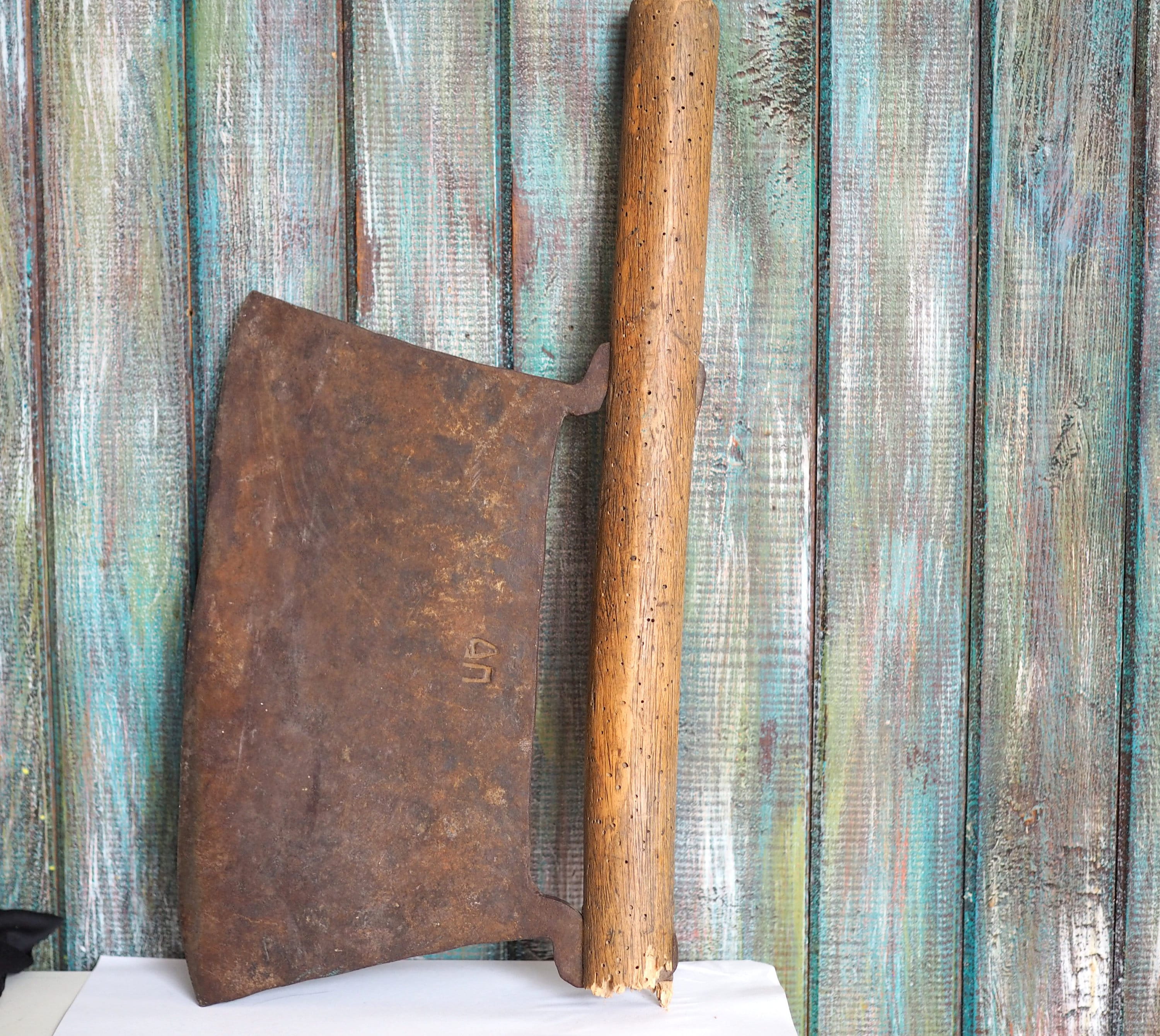 Rustic Cleaver Huge Antique Hand Forged Cleaver , Custom Antique Cleaver, Rustic ...