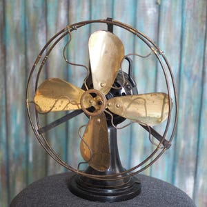 Rare Vintage German Siemens Electric Fan –Well working  1920s Art Deco Brass Blade Fan 220V Electric Table Fan | Industrial Vintage Decor