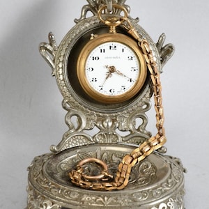 Vintage Anduriña-zakhorloge met sierlijke standaard – decoratief display – werkt niet