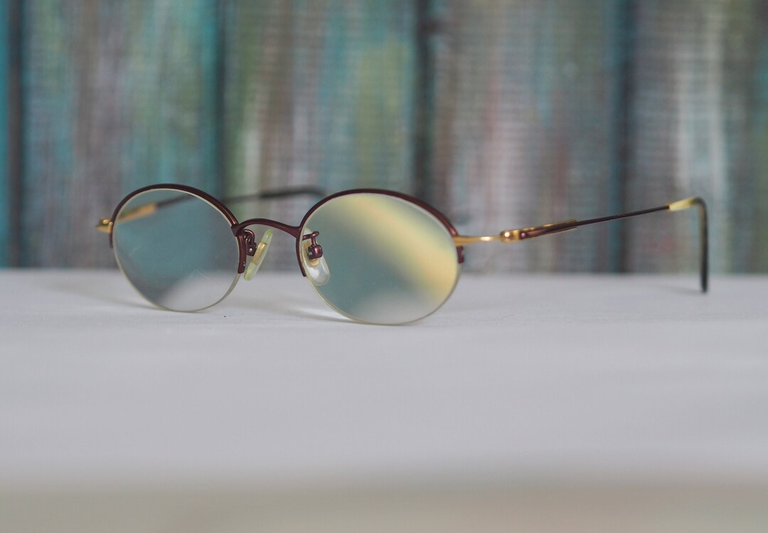 Japanese Eyeglasses With 18k Solid Gold Elements, Vintage Unisex
