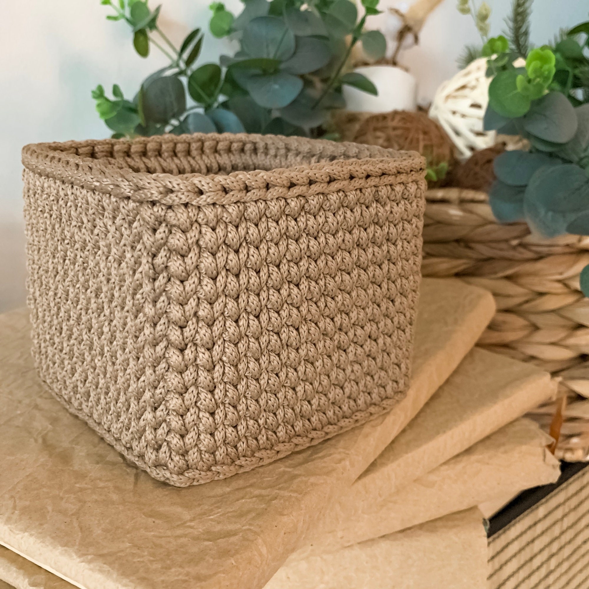 Crochet Basket Patternsquare Basket Patternhandmade Etsy UK