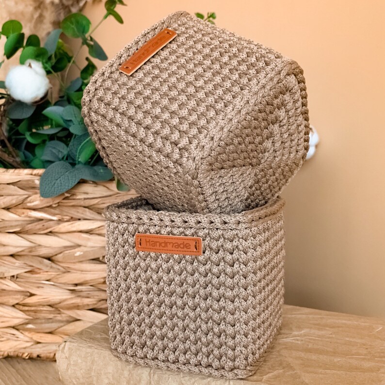 Crochet Basket Patternsquare Basket Patternhandmade Etsy