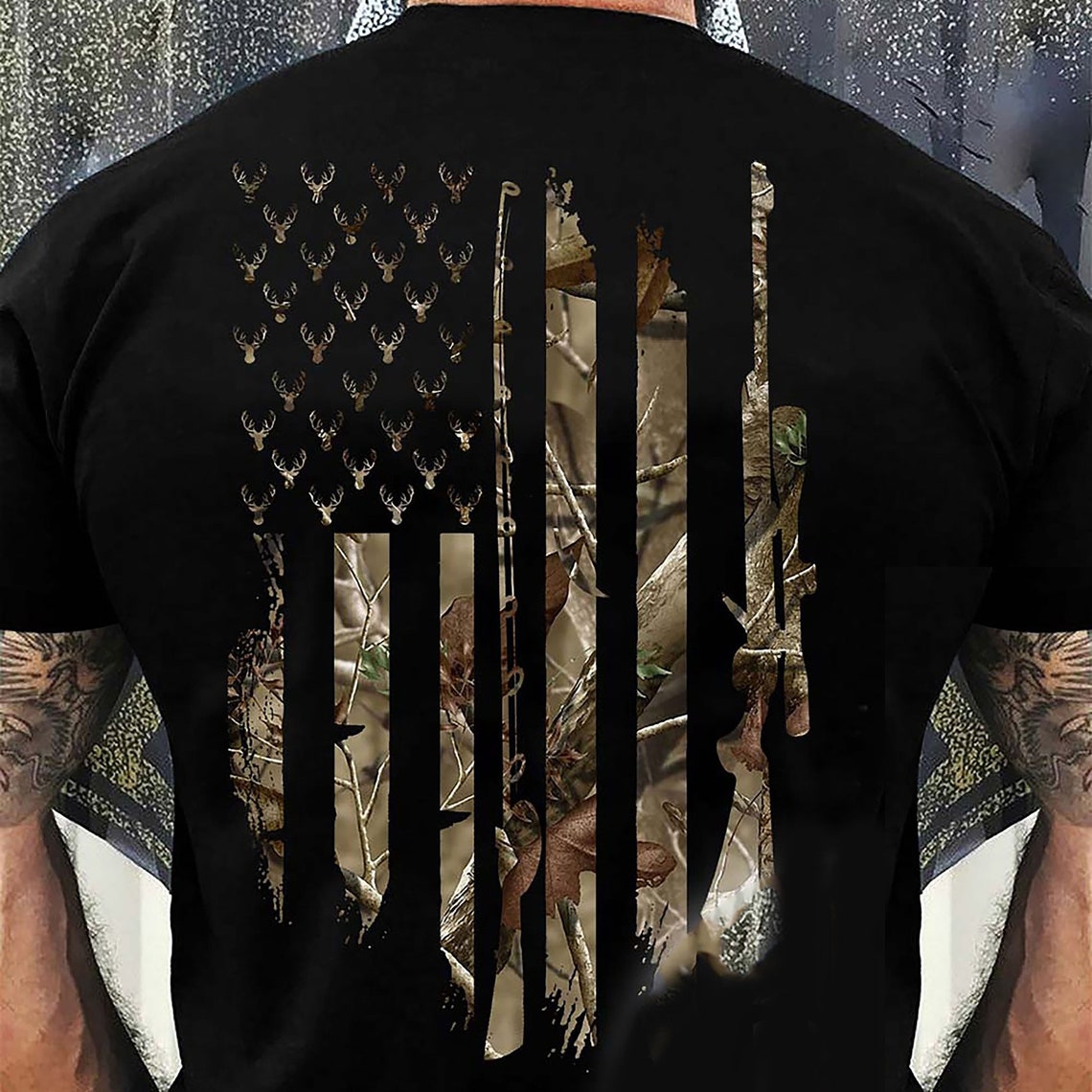 Camo Camouflage American Flag Fishing Hunting Shirt Patriotic | Etsy