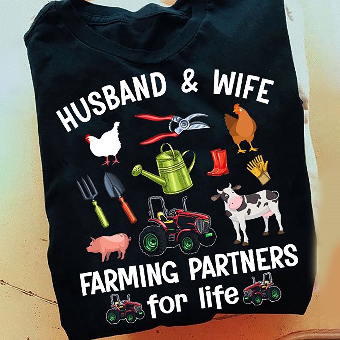 Picked Up A Husband For Farming Husband And Wife Farming Partners For Life Shirt Funny Farmer | Etsy