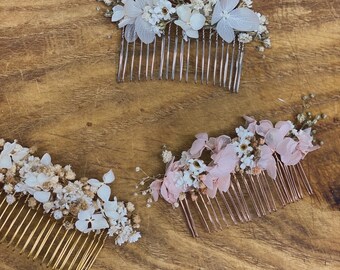 Haarkamm mit Trockenblumen • Haarschmuck  • Brautschmuck • Hochzeitsaccessoire