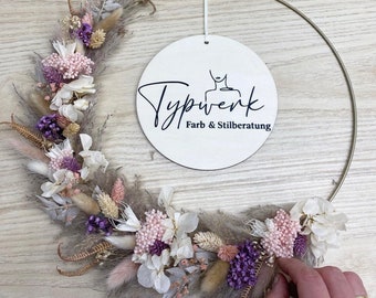 Flower Hoop Bunt Pastell - Trockenblumenkranz - Blumenkranz - personalisiert