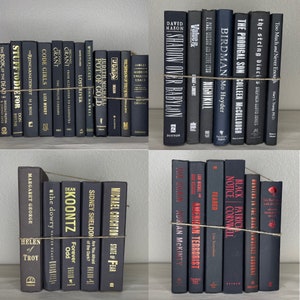 Modern Decorative Books by Color - Black/Charcoal Bundles with Gold, Silver, or Red Titles