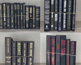 Modern Decorative Books by Color - Black/Charcoal Bundles with Gold, Silver, or Red Titles