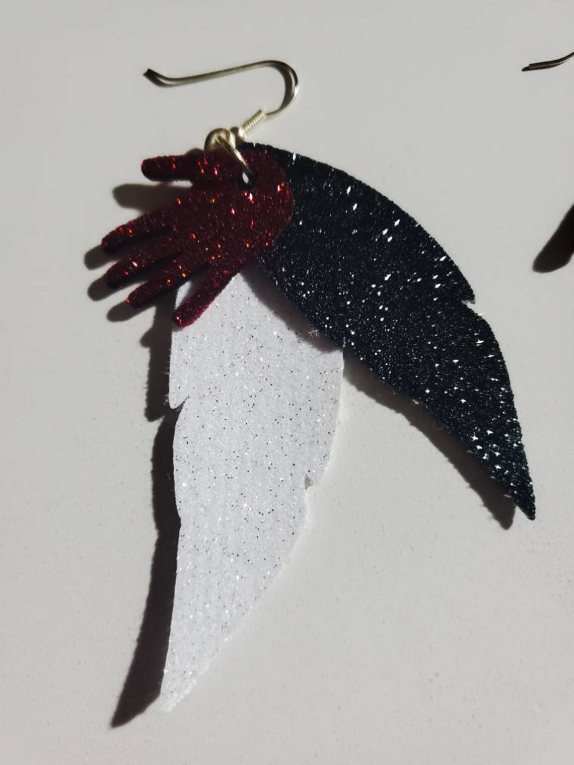 MMIW Faux Leather Feather Earrings Etsy