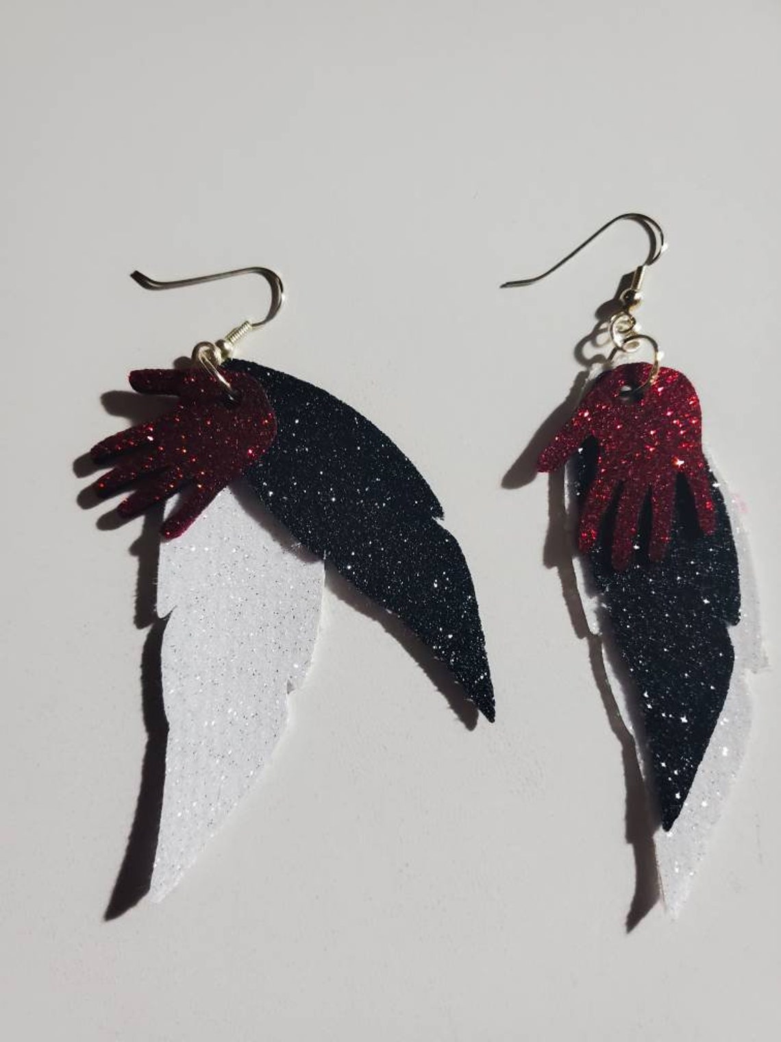 MMIW Faux Leather Feather Earrings Etsy