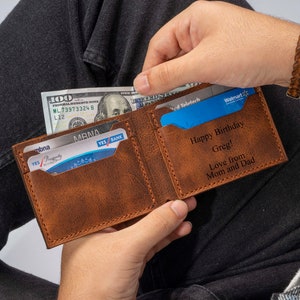 Anniversary Gift for Him, Personalized Wallet, Custom Leather Wallet, Engraved Wallet, Mens Wallet, Gift For Boyfriend, Christmas Gifts