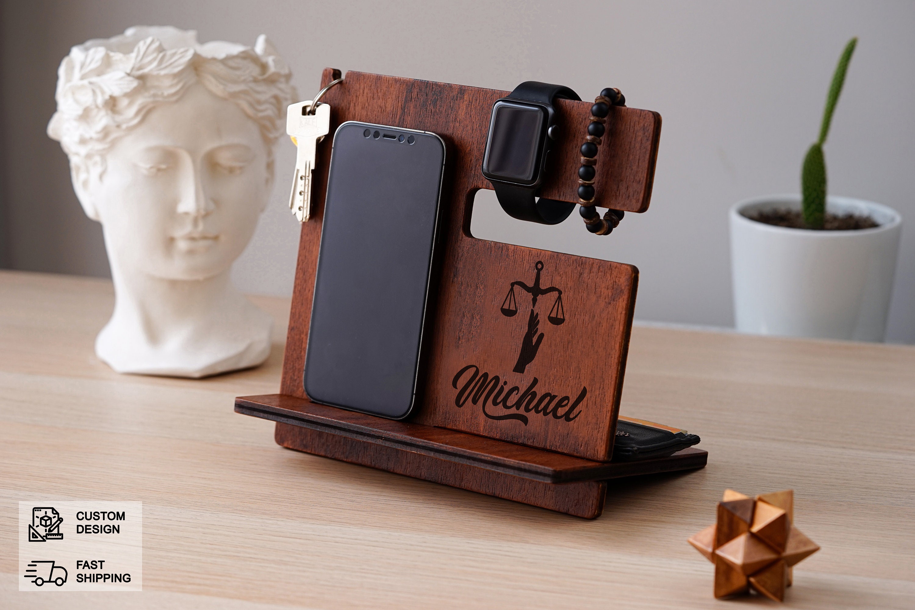 Gifts For Lawyer Lawyer Gifts Desk Organizer Wooden Docking Etsy