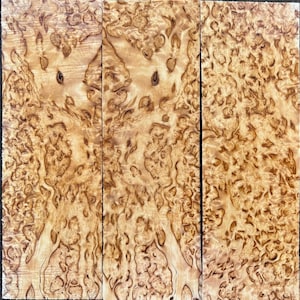 Karelian masur birch wood scales. Set of 3