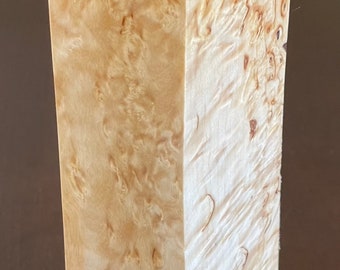 Karelian masur birch wood block. Exotic figured wood for making rods, bottle stoppers or any other DIY woodworking projects