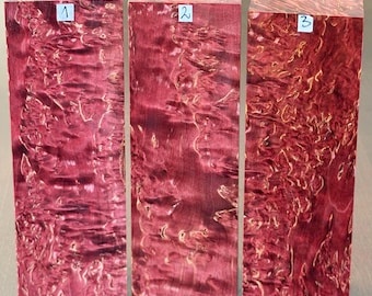 Stabilized and dyed Karelian birch wood bigger blocks for making handle for custom made knife or for any other DIY woodworking project.