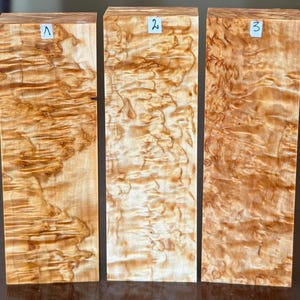 Bigger size Stabilized Karelian masur birch wood handle blocks.  Perfect for DIY woodworking projects.