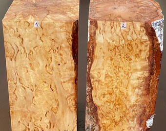 Karelian masur birch bigger blocks.  Figured hardwood that is ideal for making a kuksa, wooden box or any other DIY project