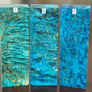 Stabilized Dyed Curly Birch (Karelian Birch) Wood Blank – Rare Burl for Wooden Jewelry, Pen Turning, Knife Handles, DIY Crafts