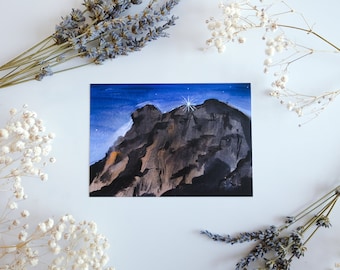 Hong Kong Lion Rock - Illustrated Postcard Print