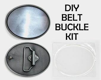 One (1) Belt Buckle Kit DIY - Make Your Own Belt Buckle - Premium Quality Belt Buckle Blank and Epoxy Sticker