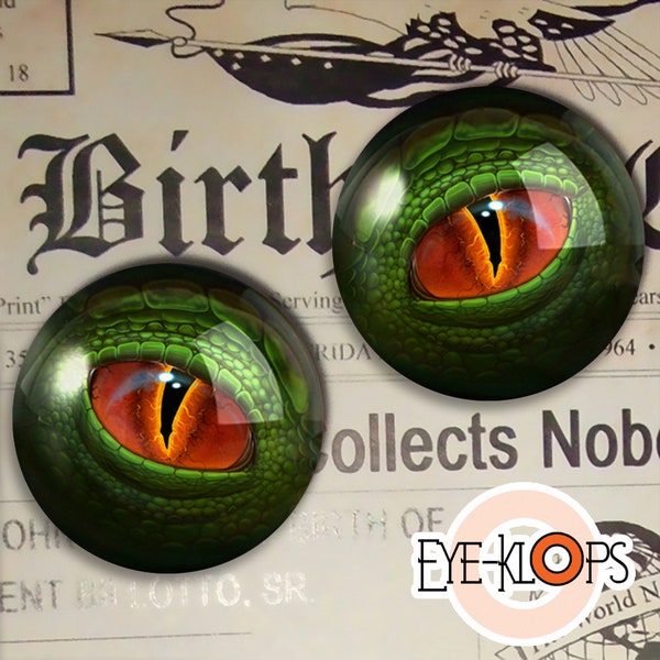 Dragon Anime Eyes -PIXEL FREE- Ciencia ficción Reptile Monster Creature Taxidermy Eyeballs 2pc Set - 162